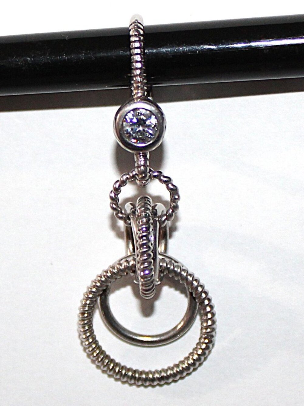 Judith Ripka Sterling Silver Interlocking Circle Hoop Replacement Earring CZ